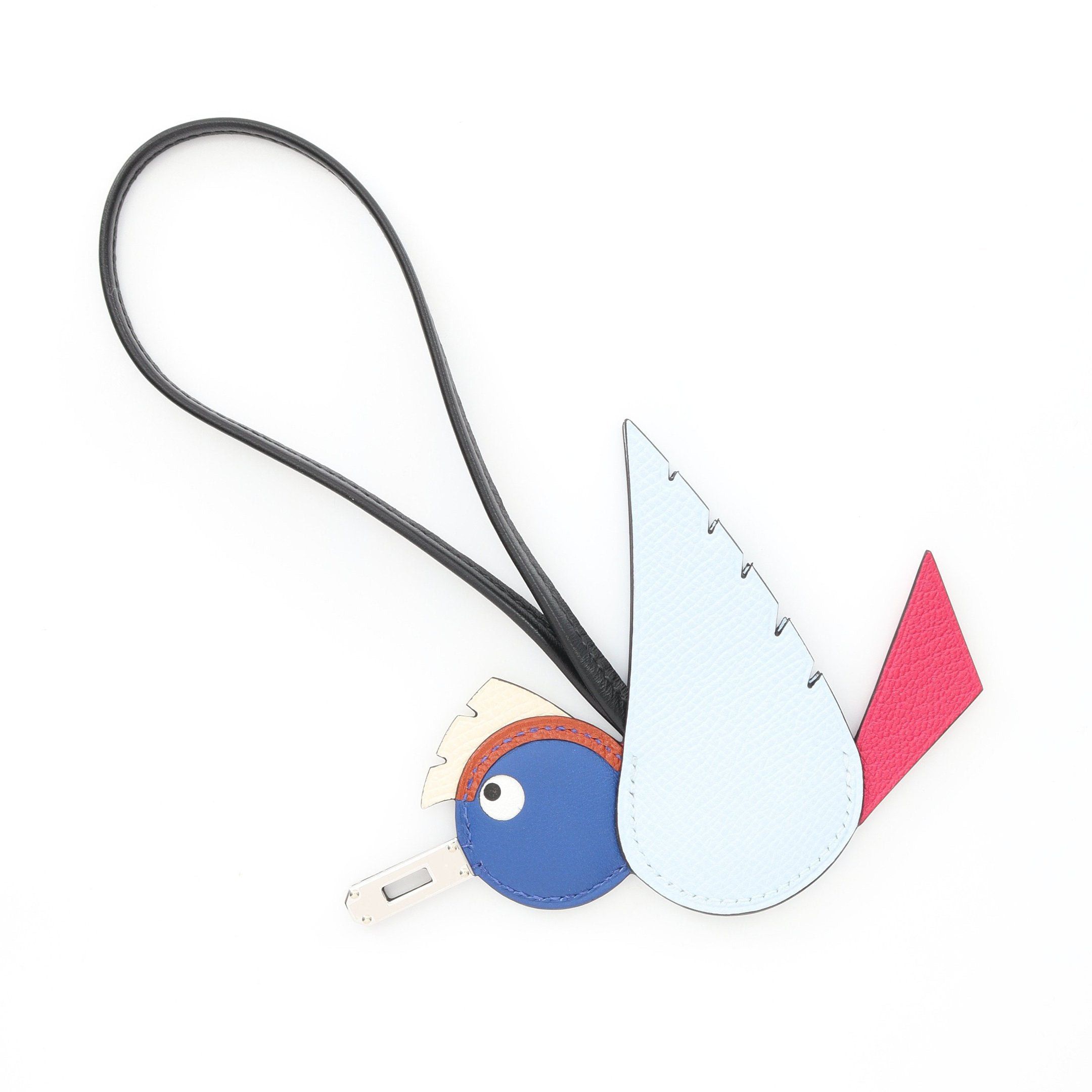 Hermes Hermes Party Nata Blue Blum Royale Rose Mexico Bag Charm Veau Epsom Chevre Aagneau Light Multicolor Silver Hardware K Stamp Size ONE SIZE - 2 Thumbnail