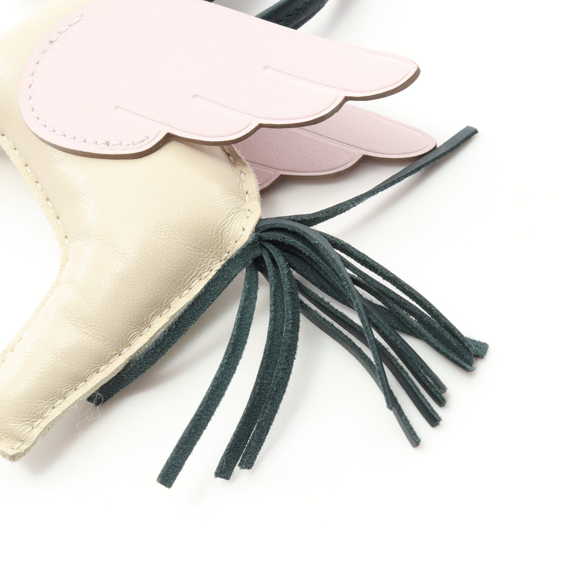 Hermes Hermes Rodeo Pegasus Mm Kure Mauve Pail Vert Chypre Bag Charm Aagneau Veau Swift Off White Light Pink Dark Green U Stamp Size ONE SIZE - 5 Thumbnail