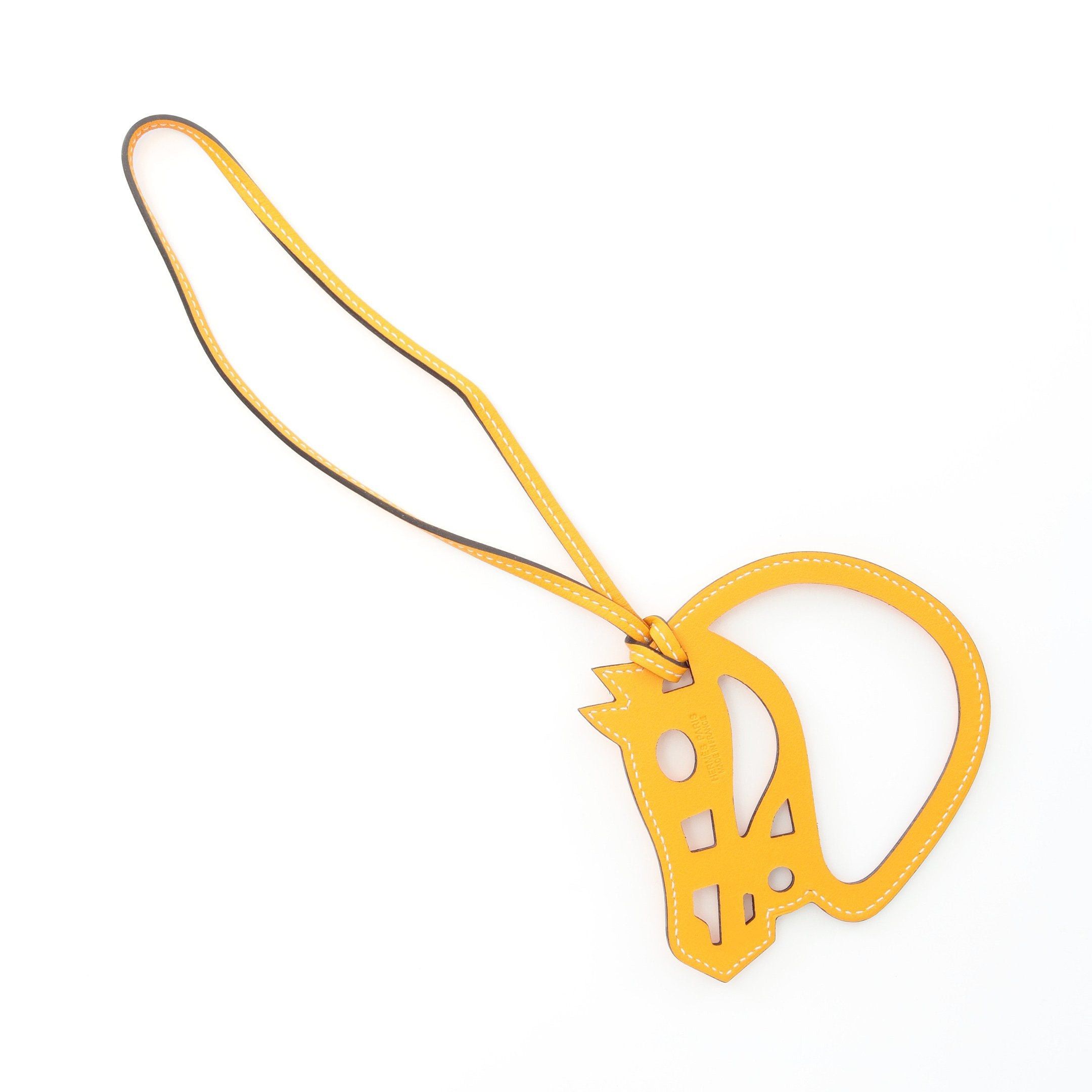 Hermes Hermes Paddock Cheval Hose Jaune Doll Bag Charm Veau Swift Orange Size ONE SIZE - 2 Thumbnail