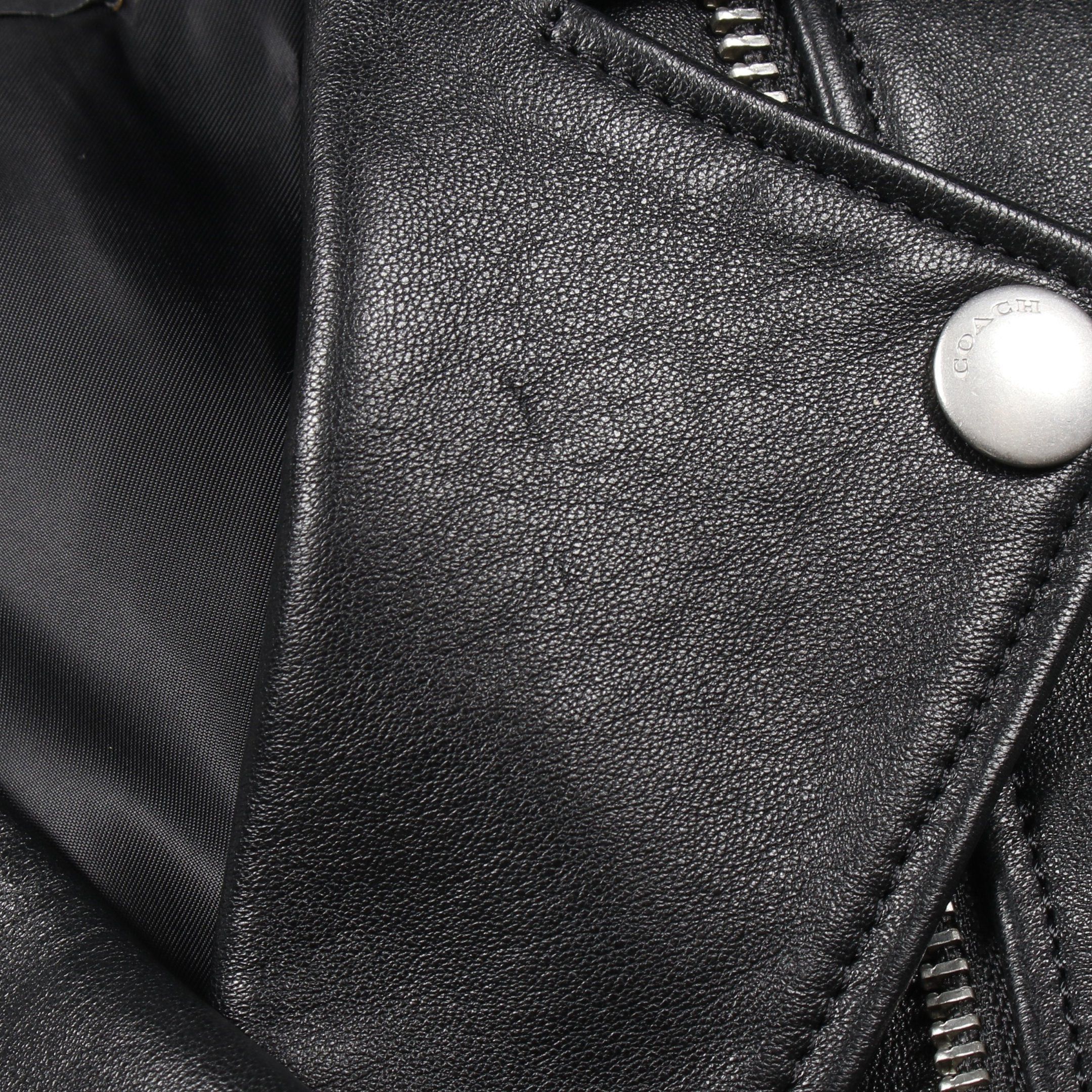 Coach Coach Double Riders Jacket Lamb Leather Black Size ONE SIZE - 6 Thumbnail