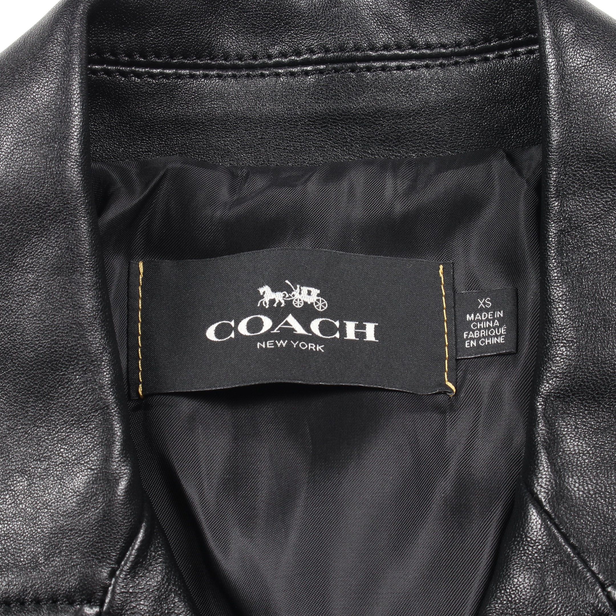 Coach Coach Double Riders Jacket Lamb Leather Black Size ONE SIZE - 3 Thumbnail