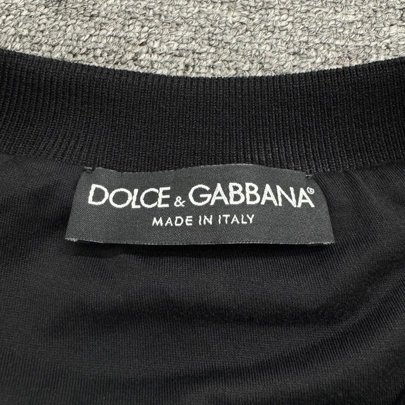 Dolce & Gabbana Black Sweater with Palm Tree Embroidery-yf Size US L / EU 52-54 / 3 - 5 Thumbnail