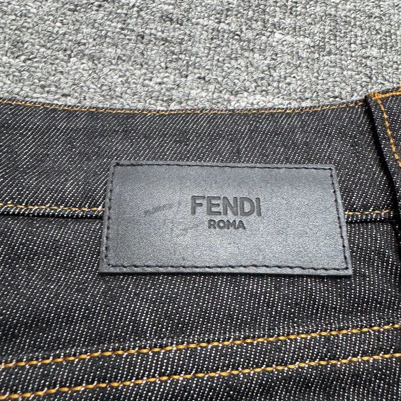 Fendi Fendi Gold Logo Denim Pants Size 33-yf Size US 33 - 3 Thumbnail