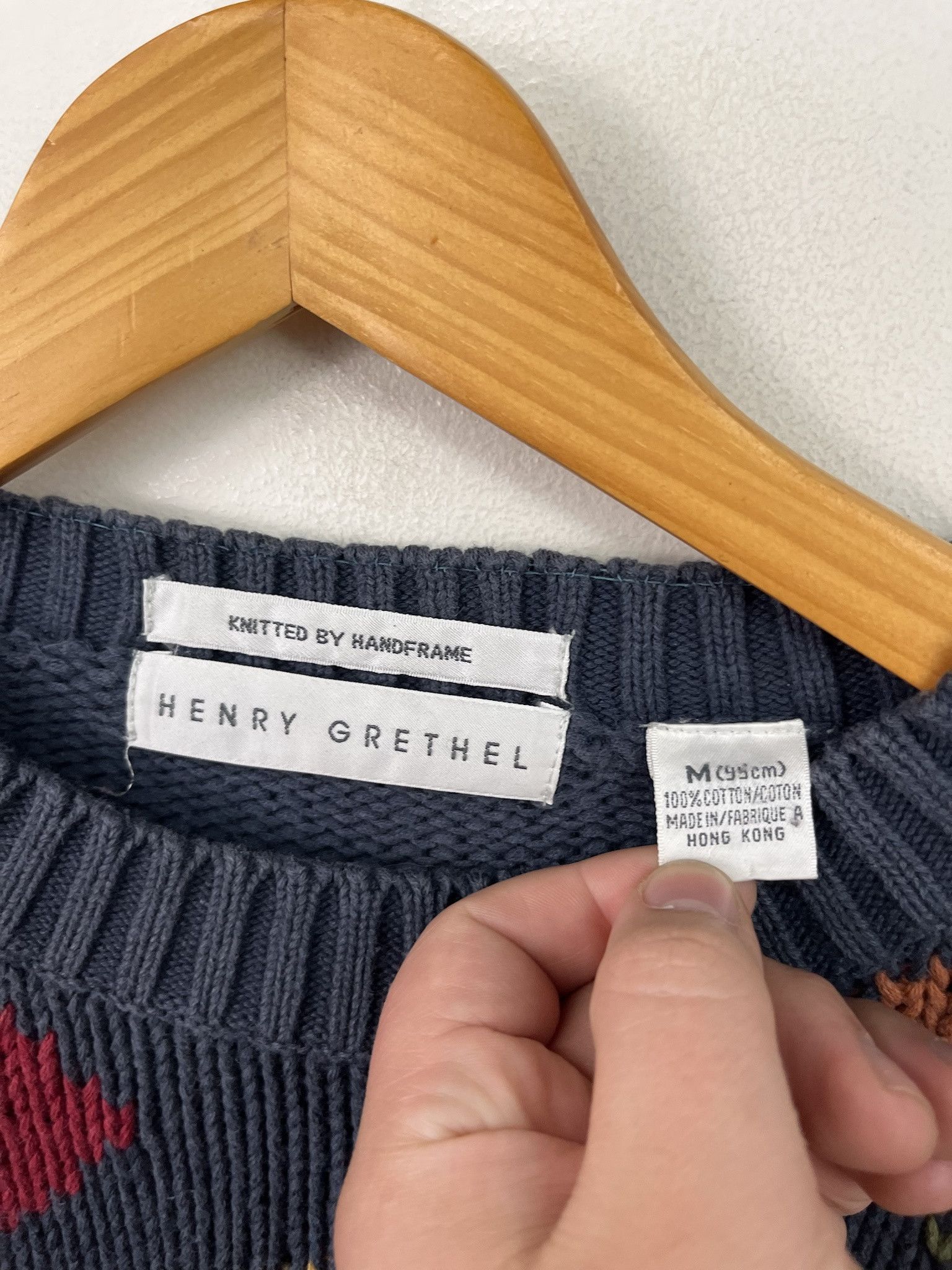 Vintage Vintage 90s Knit Sweater Diamonds Heavy Henry Grethel Sweater Size M Size US M / EU 48-50 / 2 - 2 Thumbnail
