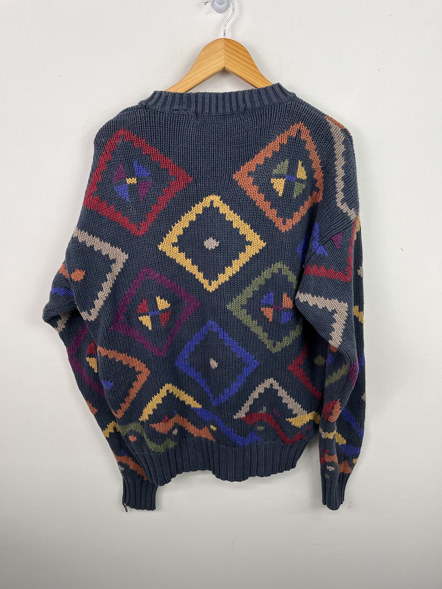 Vintage Vintage 90s Knit Sweater Diamonds Heavy Henry Grethel Sweater Size M Size US M / EU 48-50 / 2 - 3 Thumbnail