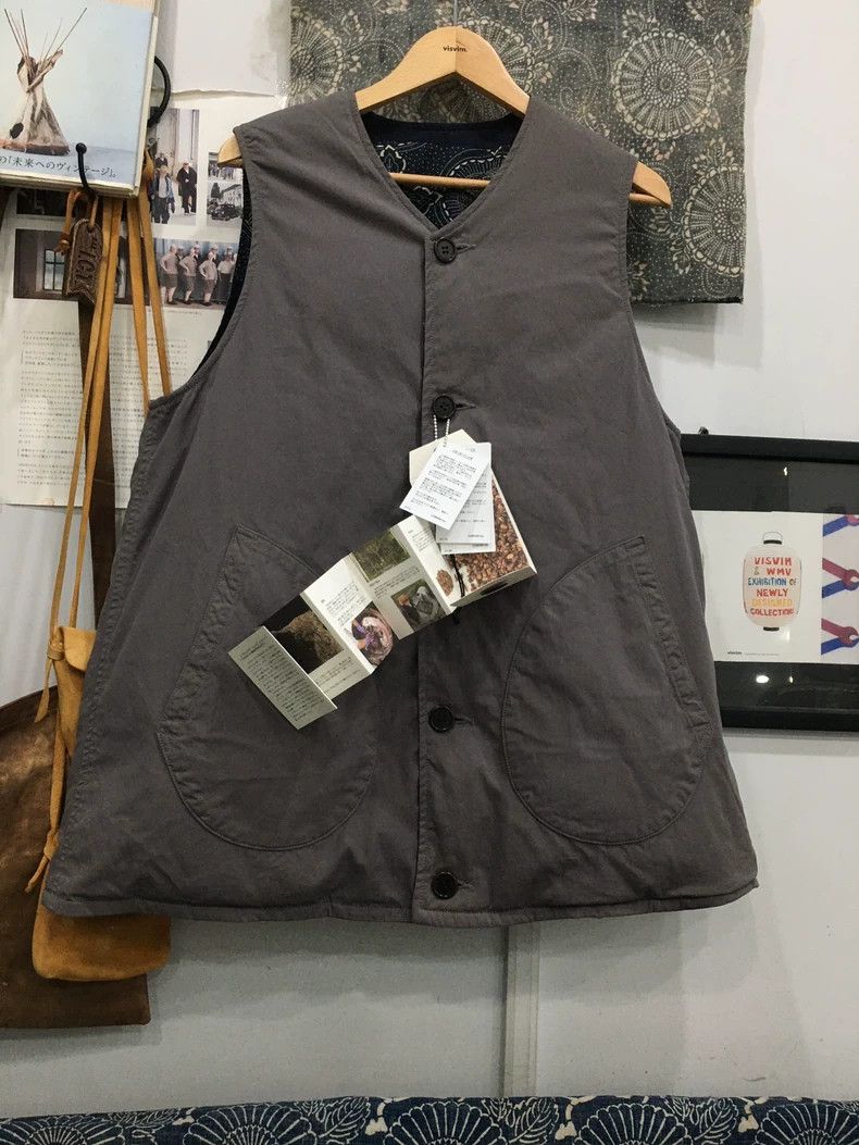 visvim size 2 21AW ICT KORA DOWN VEST double-faced grey clo -DMC