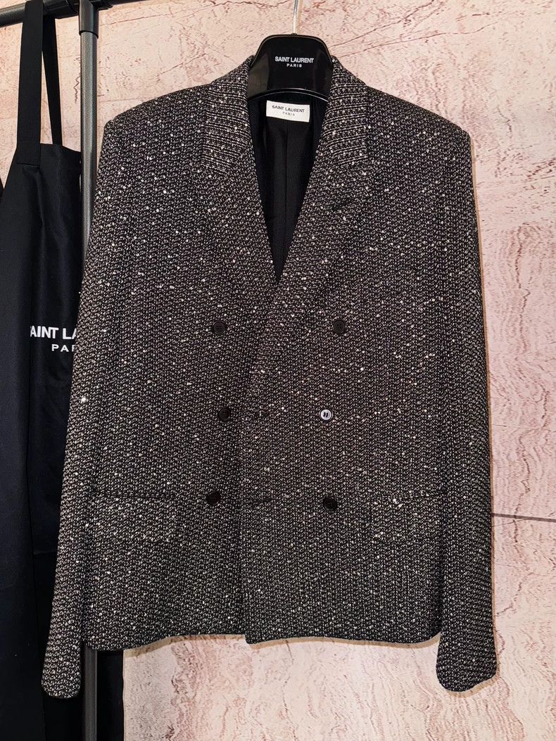 Saint Laurent Paris Saint Laurent Double Breasted Suit Coat Size US L / EU 52-54 / 3 - 2 Thumbnail