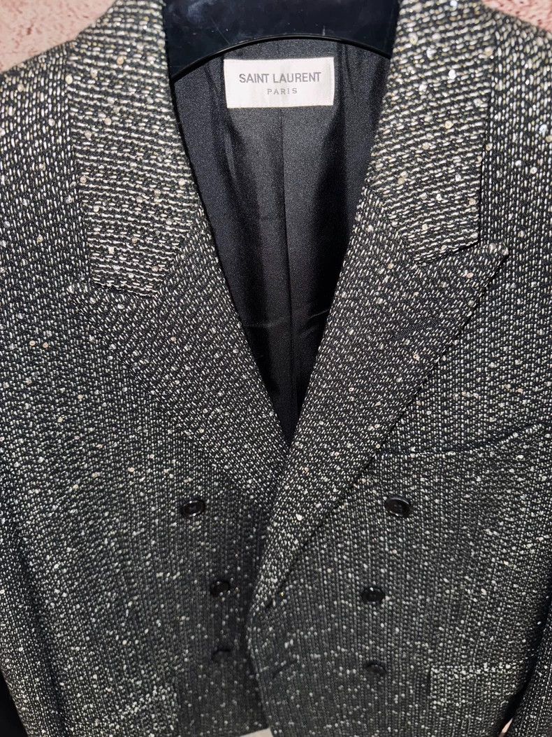 Saint Laurent Paris Saint Laurent Double Breasted Suit Coat Size US L / EU 52-54 / 3 - 3 Thumbnail