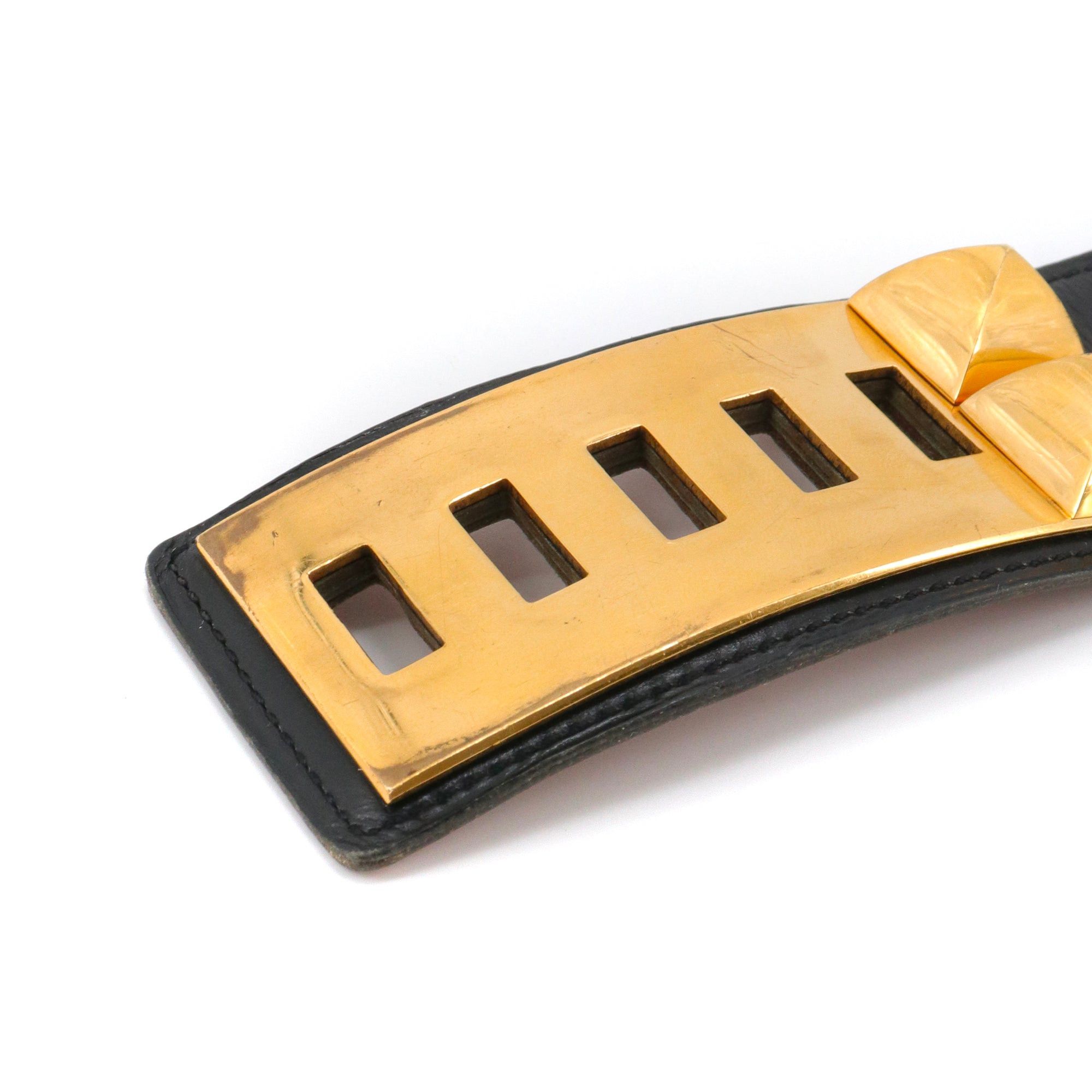 Hermes HERMÈS - Hermès Collier De Chien belt in smooth black leather (T78) Size ONE SIZE - 5 Thumbnail