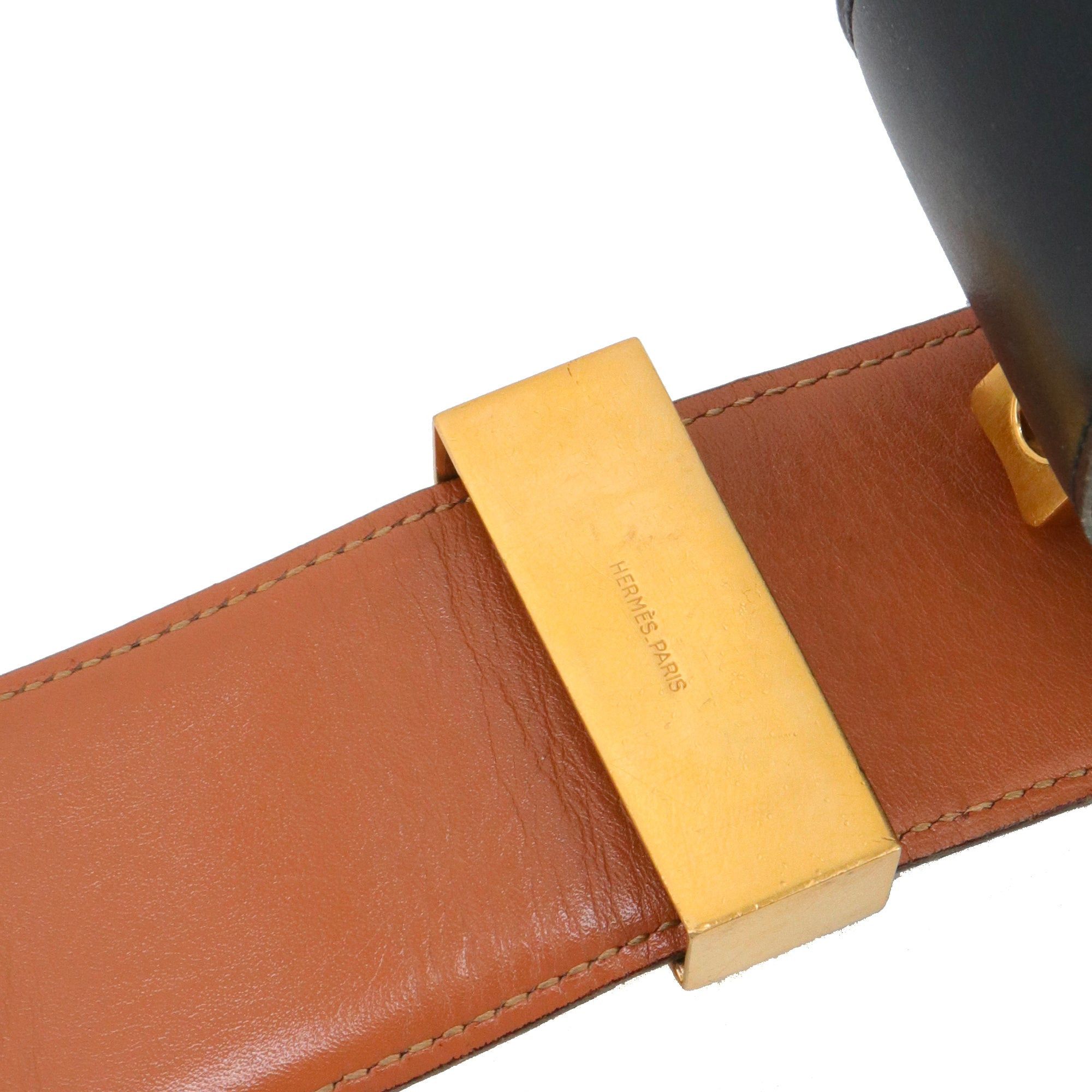Hermes HERMÈS - Hermès Collier De Chien belt in smooth black leather (T78) Size ONE SIZE - 6 Thumbnail