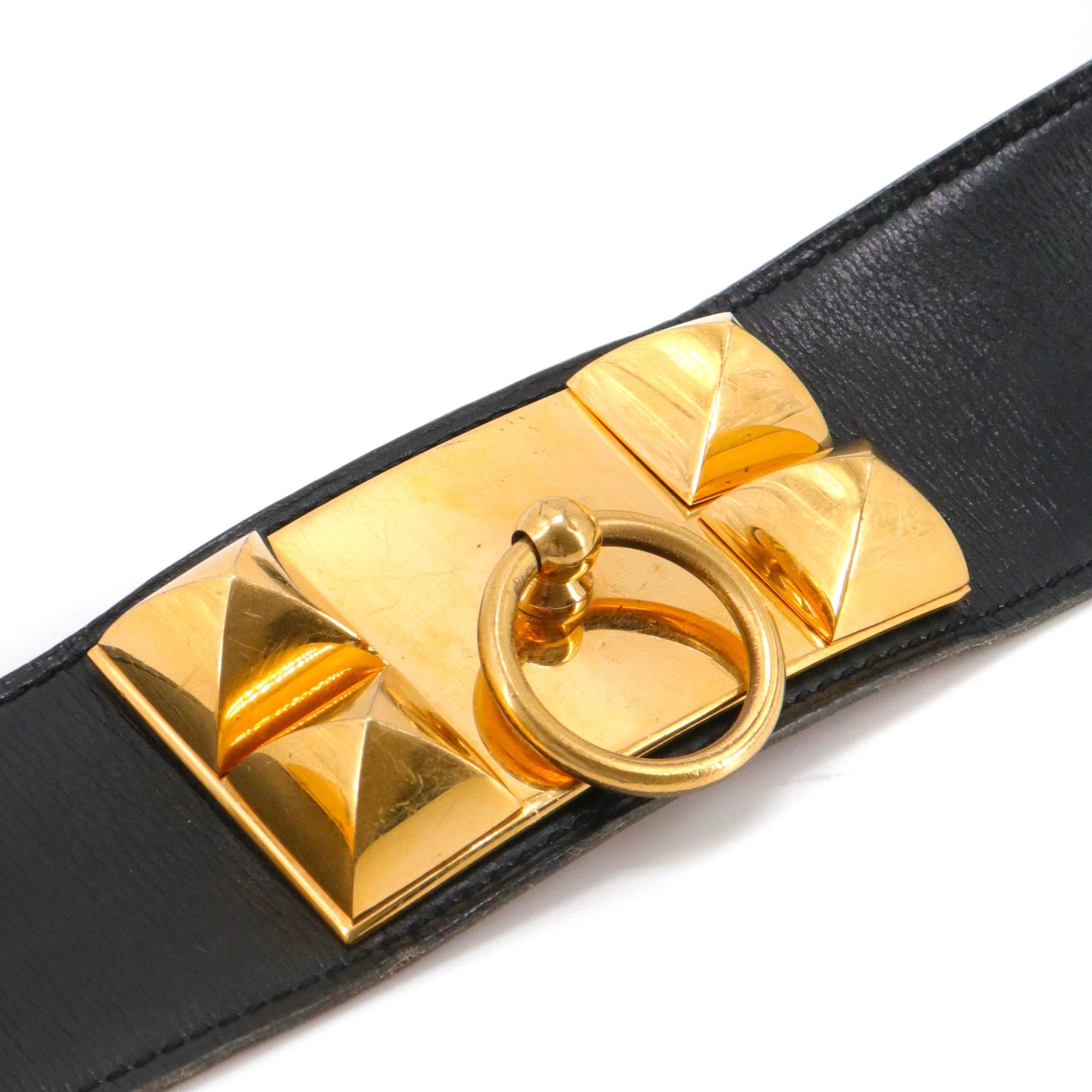 Hermes HERMÈS - Hermès Collier De Chien belt in smooth black leather (T78) Size ONE SIZE - 4 Thumbnail