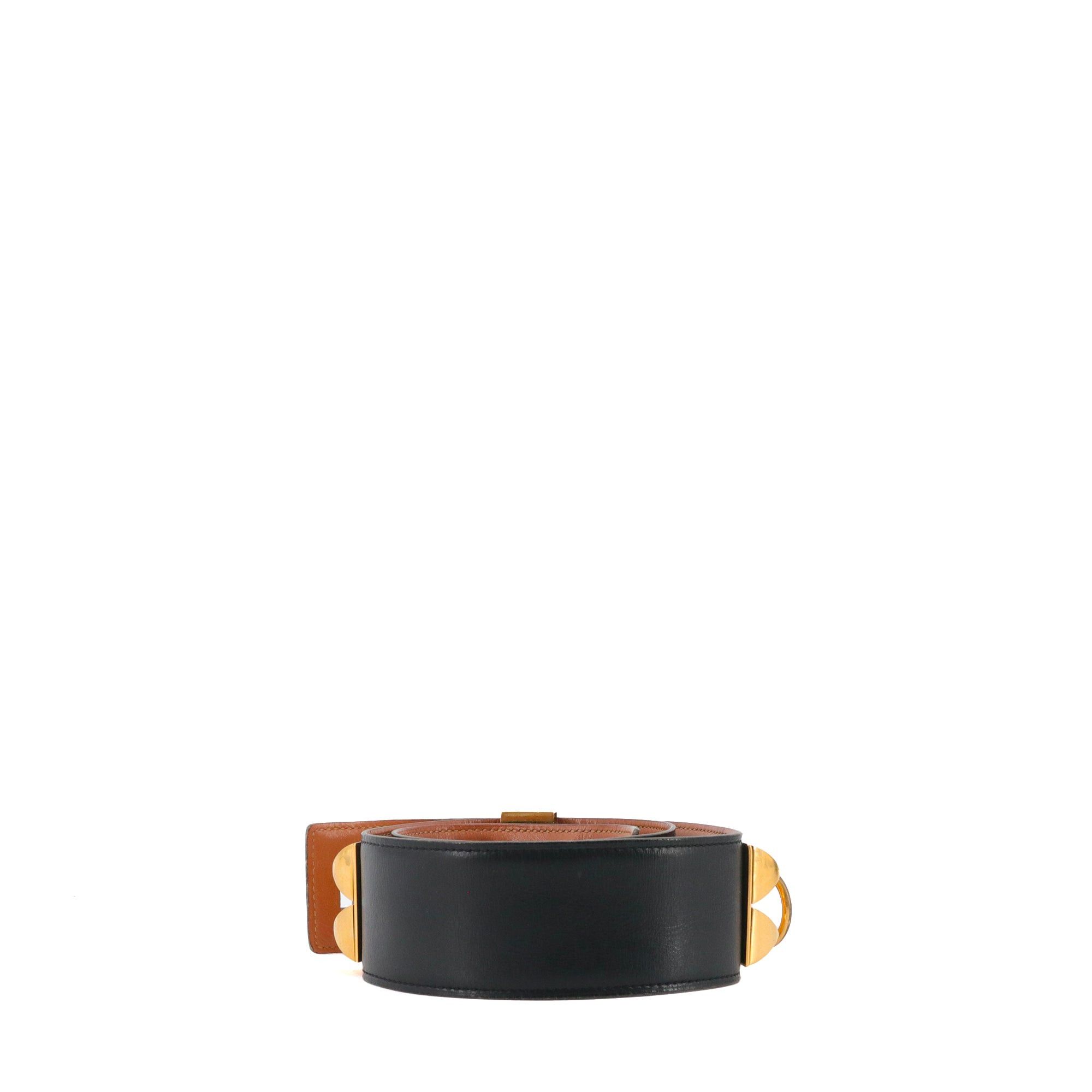 Hermes HERMÈS - Hermès Collier De Chien belt in smooth black leather (T78) Size ONE SIZE - 2 Thumbnail