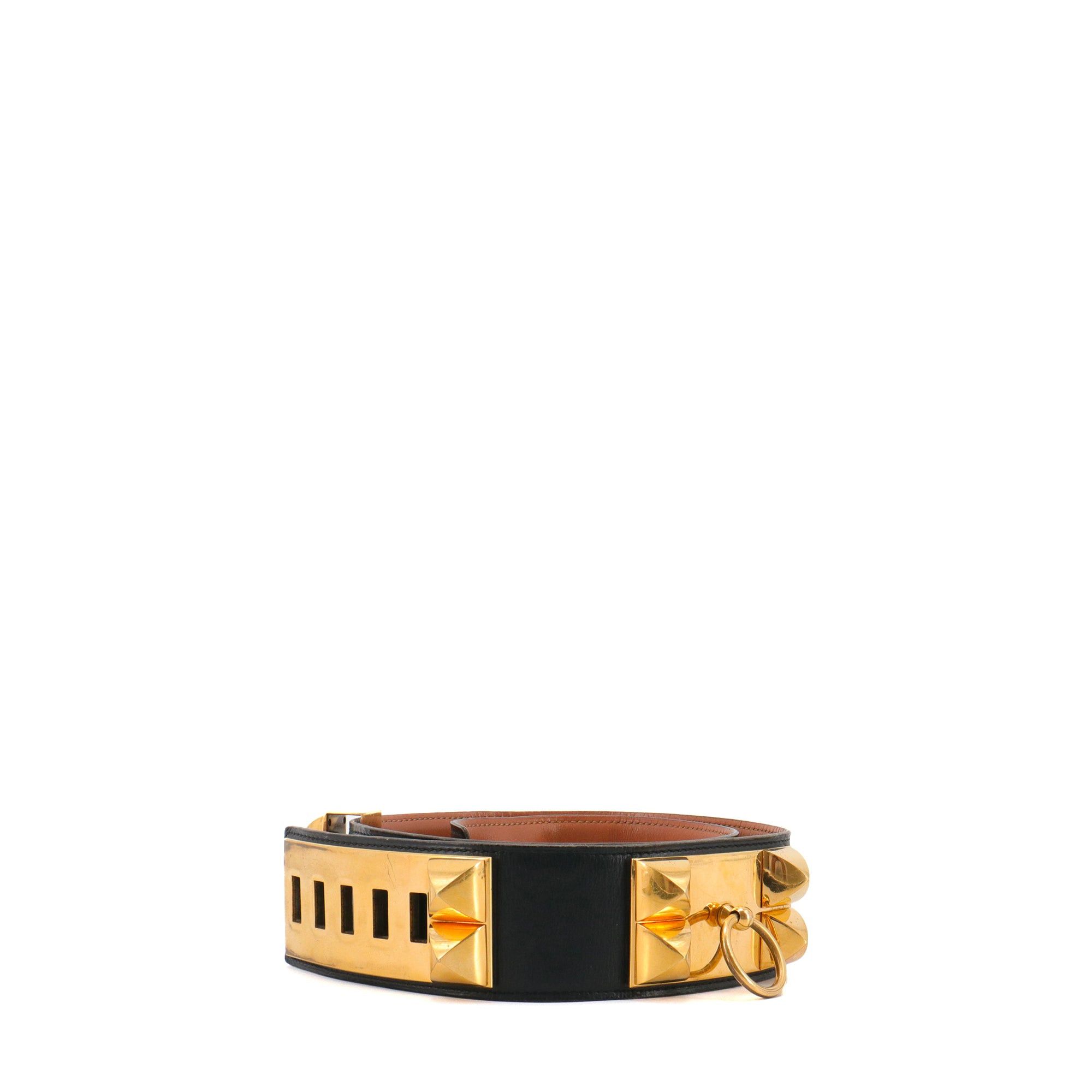 Hermes HERMÈS - Hermès Collier De Chien belt in smooth black leather (T78) Size ONE SIZE - 3 Thumbnail