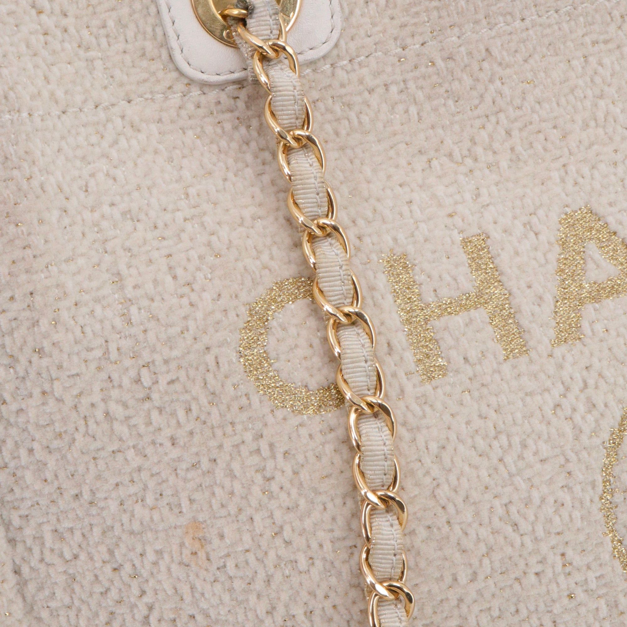 Chanel CHANEL - Chanel Deauville tote bag in beige tweed Size ONE SIZE - 5 Thumbnail