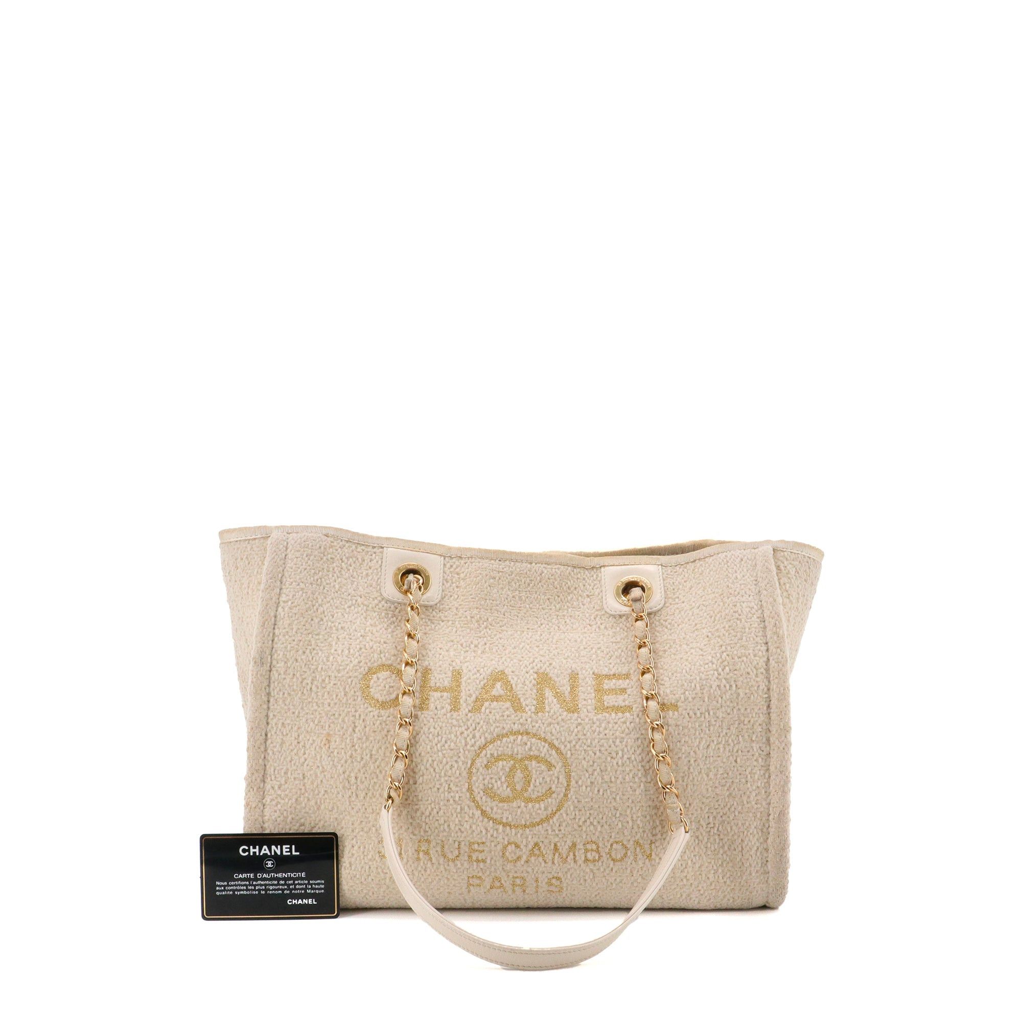Chanel CHANEL - Chanel Deauville tote bag in beige tweed Size ONE SIZE - 12 Thumbnail