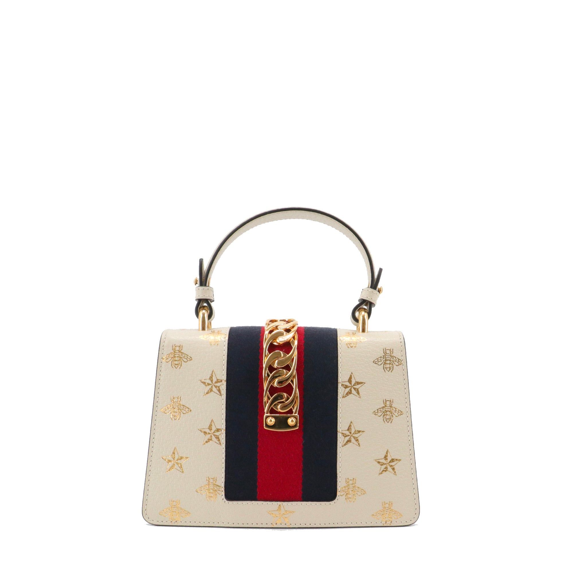 Gucci GUCCI - Gucci Limited Edition Sylvie shoulder bag in ecru grained leather with pattern Size ONE SIZE - 3 Thumbnail