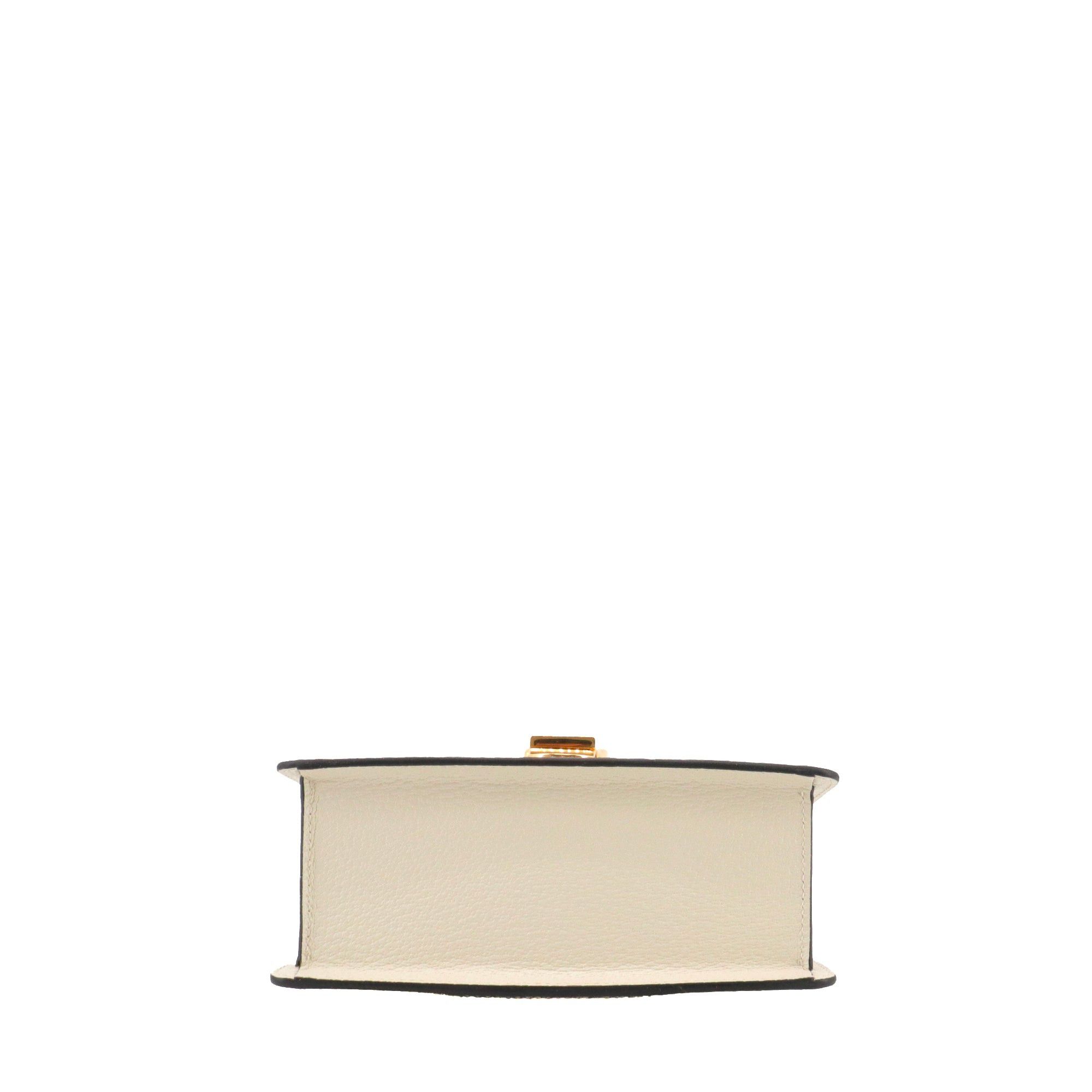 Gucci GUCCI - Gucci Limited Edition Sylvie shoulder bag in ecru grained leather with pattern Size ONE SIZE - 4 Thumbnail