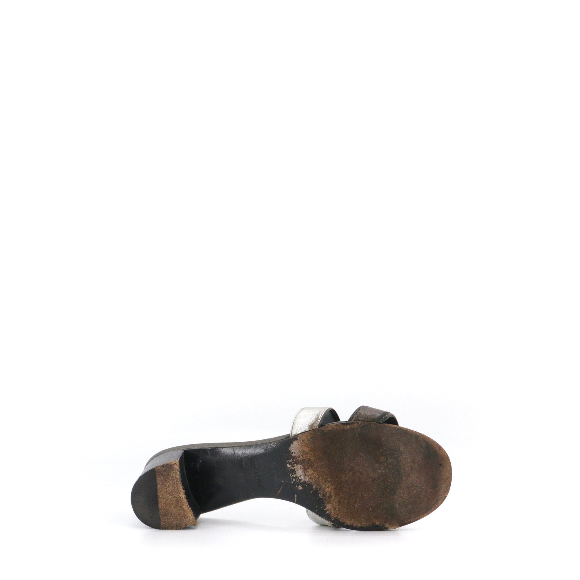 Hermes HERMÈS - Oasis Hermès heeled sandals in two-tone smooth leather (T35) Size US 4 / IT 34 - 3 Thumbnail