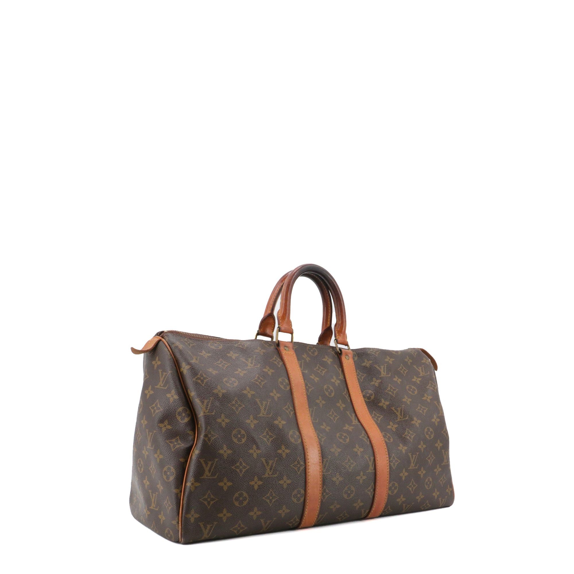 Louis Vuitton LOUIS VUITTON - Louis Vuitton Keepall 50 travel bag in vintage monogrammed canvas Size ONE SIZE - 2 Thumbnail