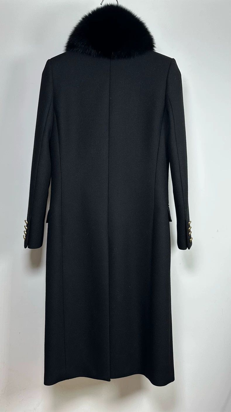 Saint Laurent Paris Saint Laurent Double-Breasted Coat with Fur Collar Size US M / EU 48-50 / 2 - 6 Thumbnail