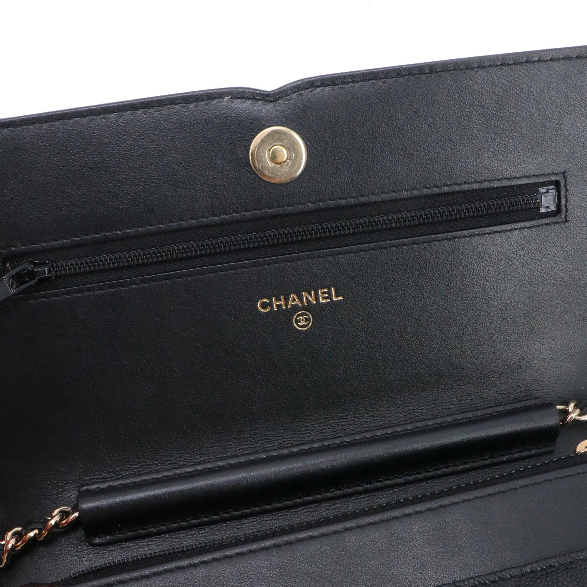 Chanel CHANEL - Chanel Filigree Wallet On Chain shoulder bag in black caviar leather Size ONE SIZE - 7 Thumbnail