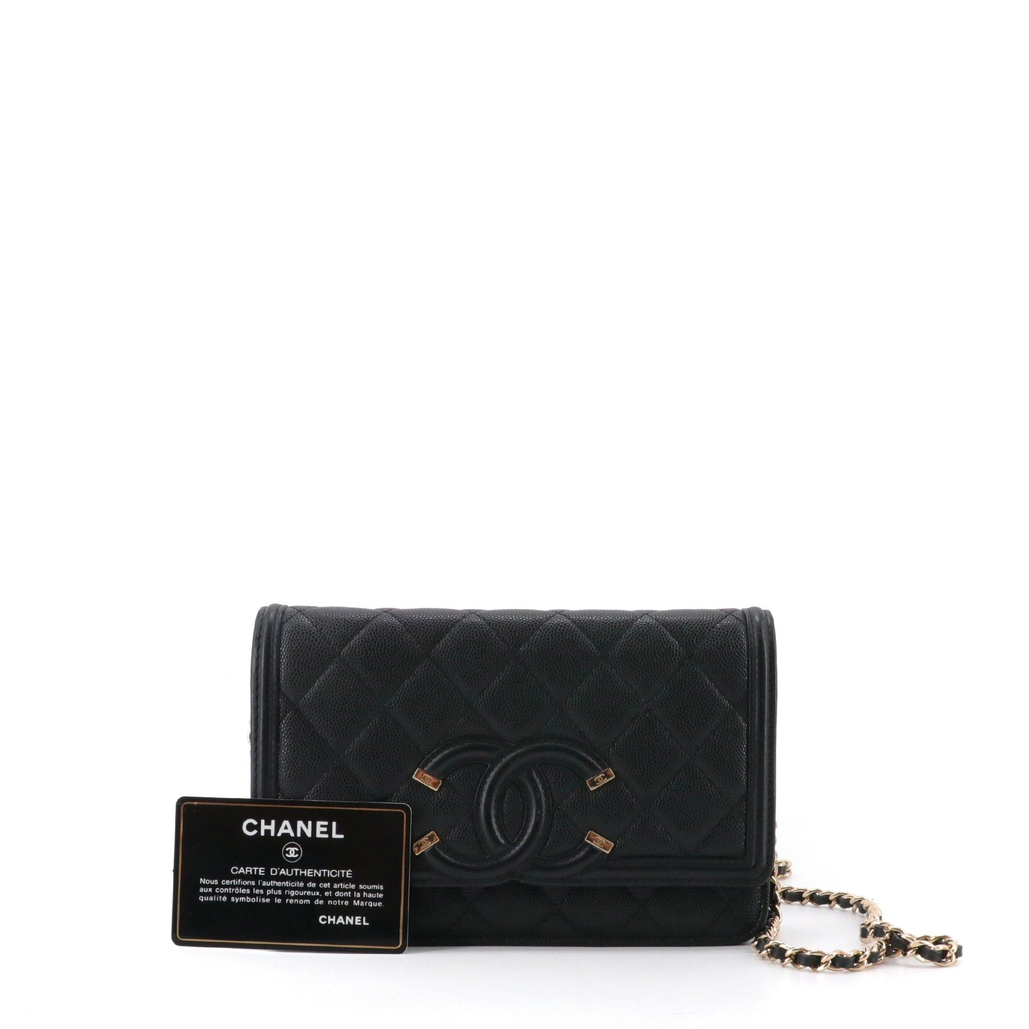 Chanel CHANEL - Chanel Filigree Wallet On Chain shoulder bag in black caviar leather Size ONE SIZE - 9 Thumbnail