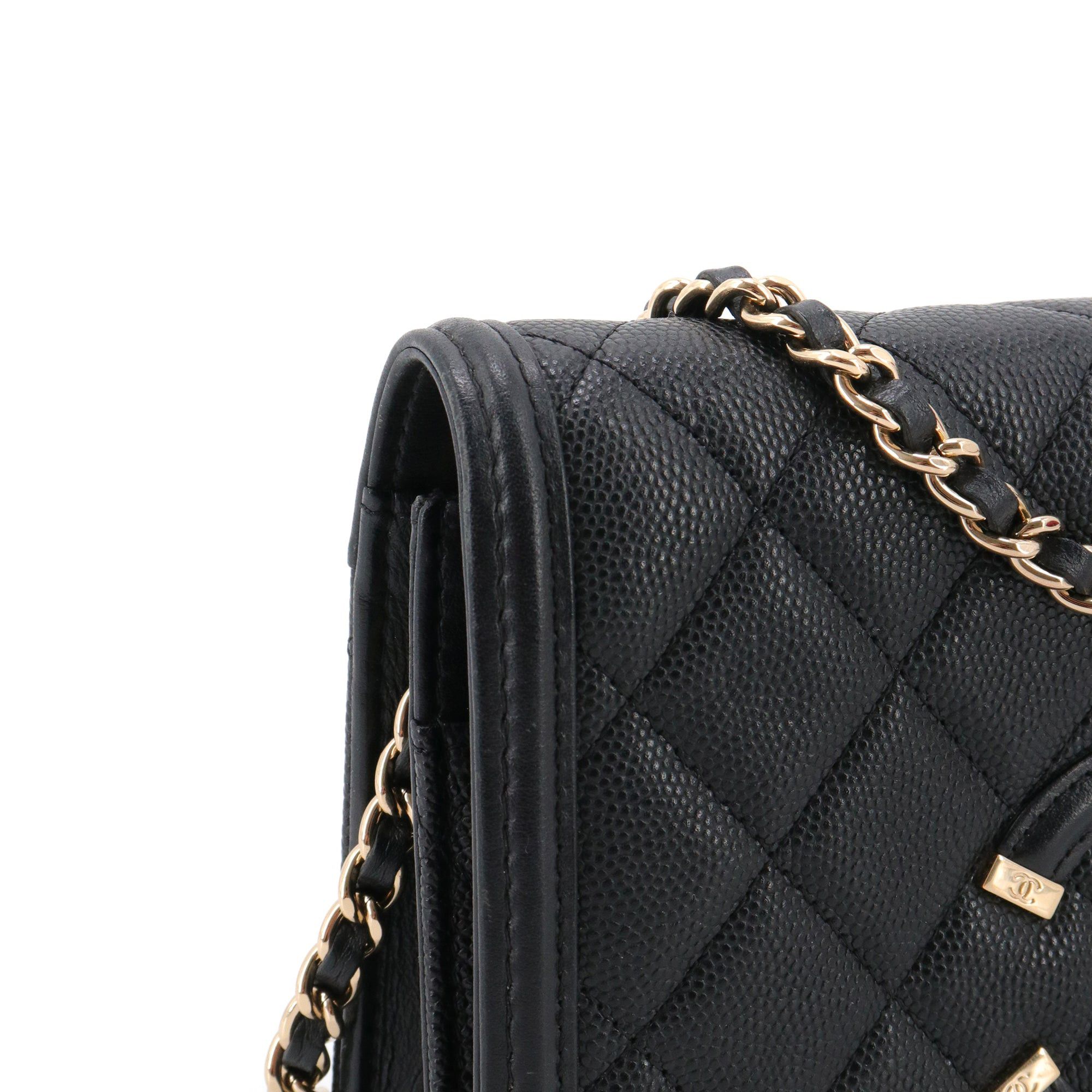 Chanel CHANEL - Chanel Filigree Wallet On Chain shoulder bag in black caviar leather Size ONE SIZE - 6 Thumbnail