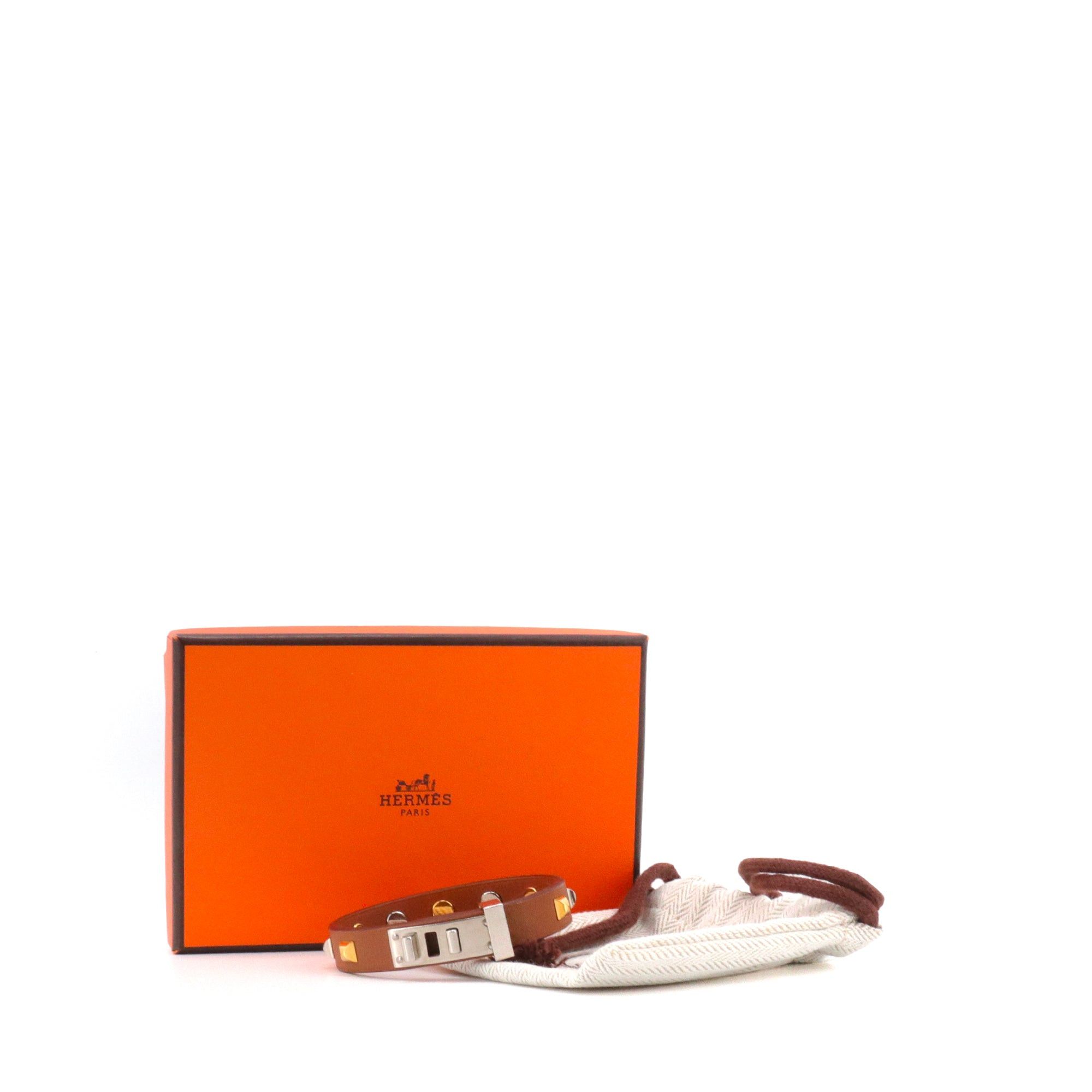 Hermes HERMÈS - Mini Dog Hermès bracelet in gold leather (T3) Size ONE SIZE - 6 Thumbnail