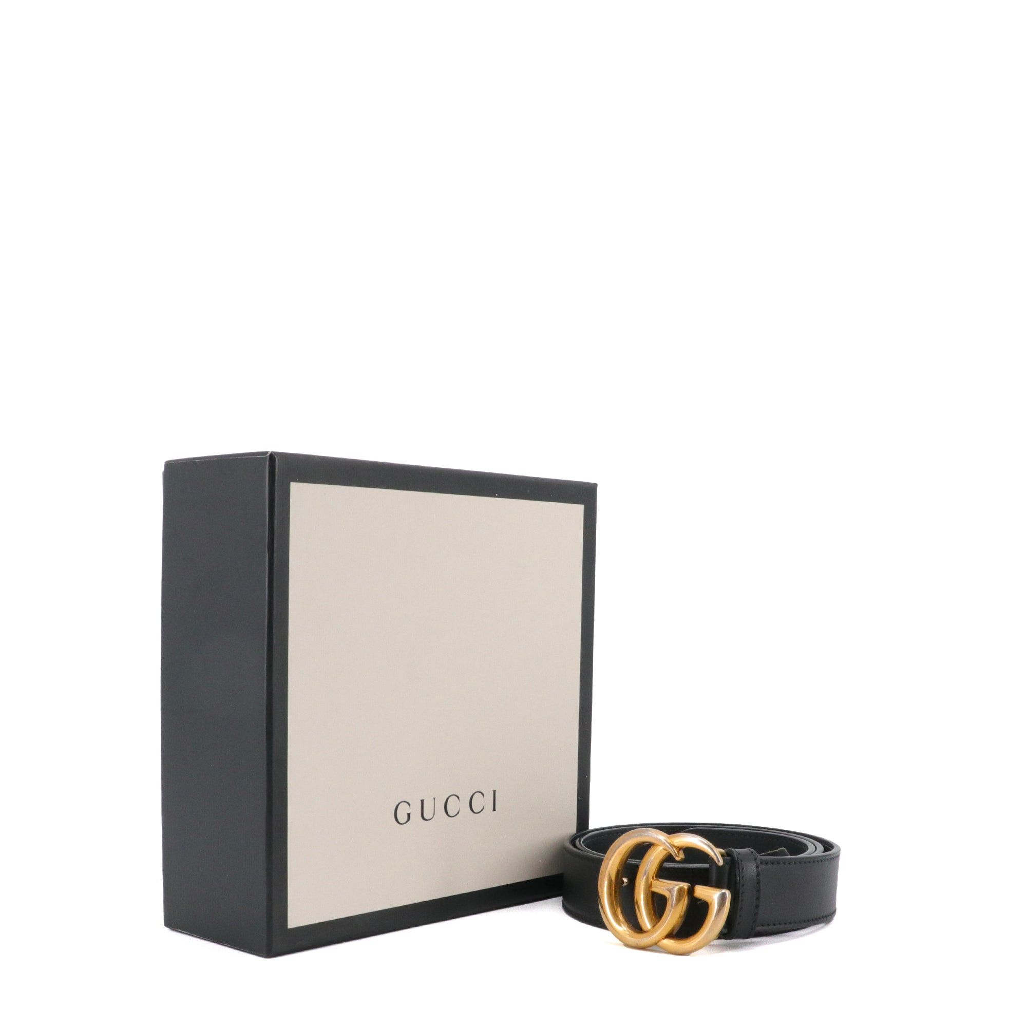 Gucci GUCCI - Gucci GG Marmont Gucci belt in black smooth leather (T75) Size ONE SIZE - 6 Thumbnail