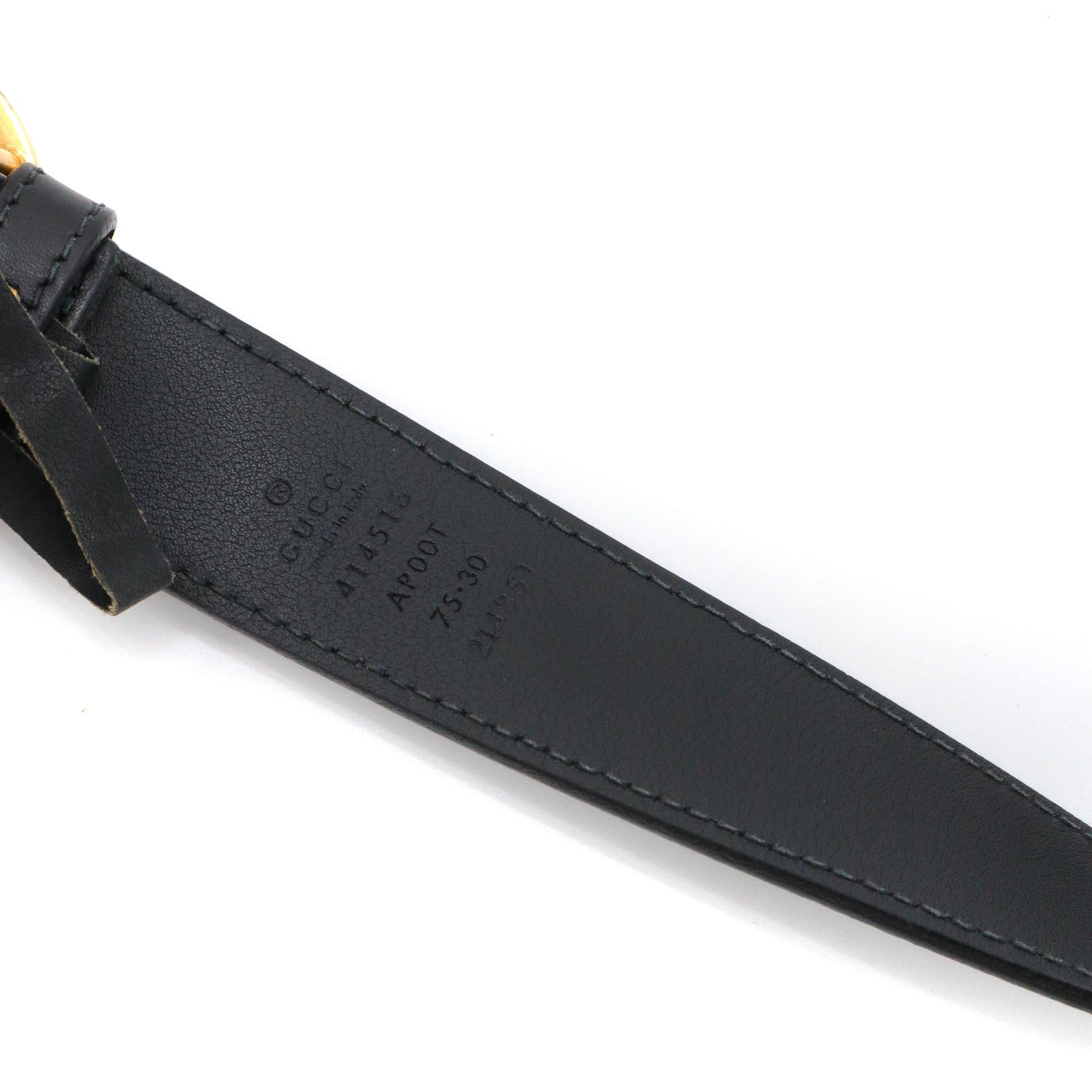 Gucci GUCCI - Gucci GG Marmont Gucci belt in black smooth leather (T75) Size ONE SIZE - 5 Thumbnail