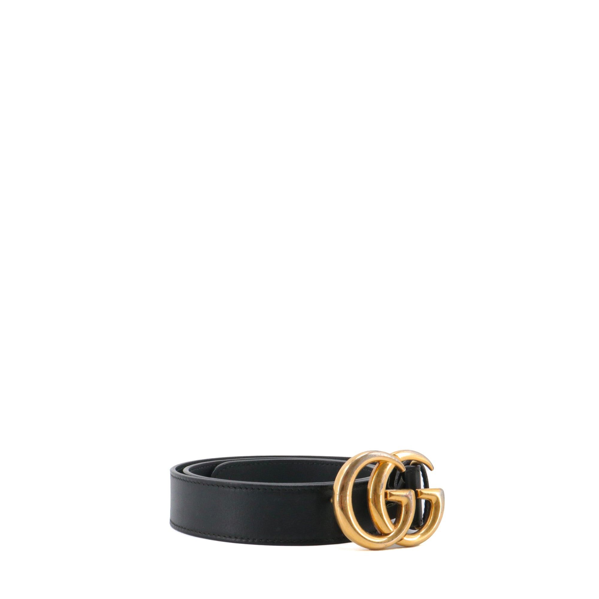 Gucci GUCCI - Gucci GG Marmont Gucci belt in black smooth leather (T75) Size ONE SIZE - 2 Thumbnail
