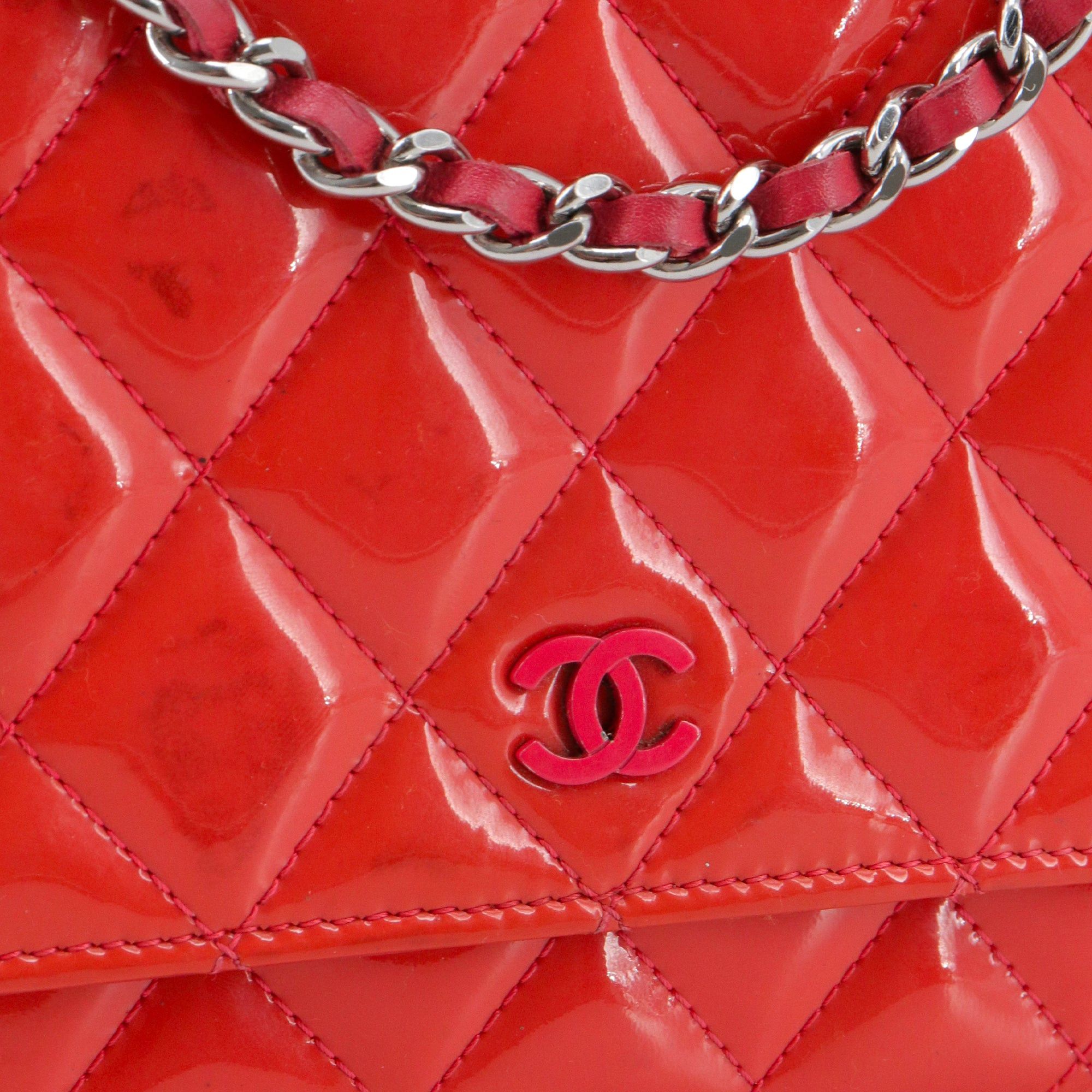 Chanel CHANEL - Chanel Wallet On Chain shoulder bag in pink patent leather Size ONE SIZE - 5 Thumbnail
