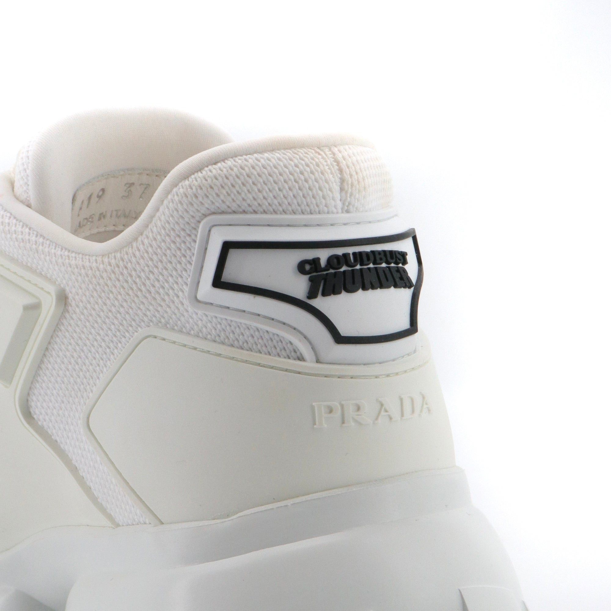 Prada PRADA - Prada Cloudbust Thunder sneakers in white canvas (T37) Size US 6 / IT 36 - 5 Thumbnail