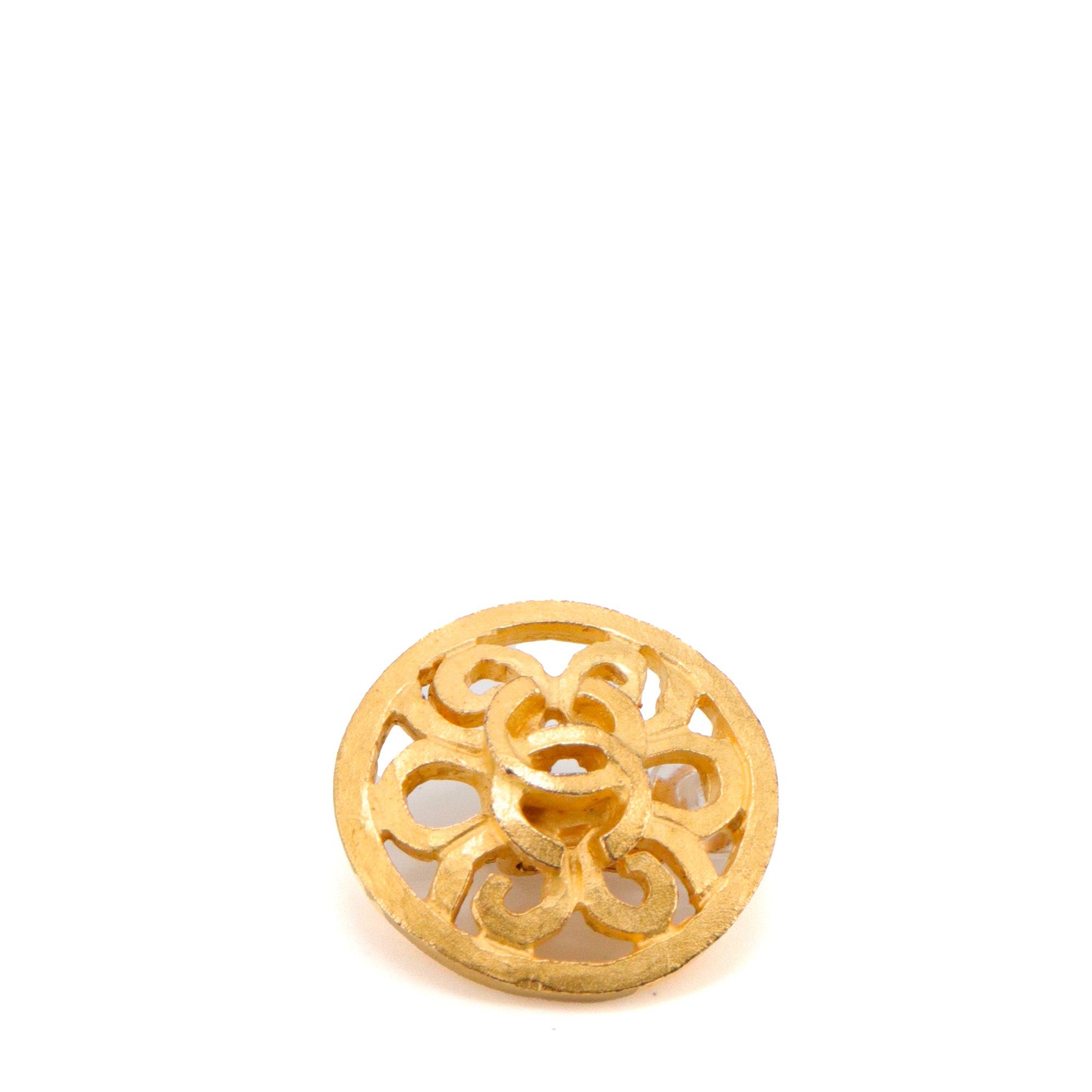 Chanel CHANEL - Chanel CC earrings in vintage gold metal Size ONE SIZE - 2 Thumbnail