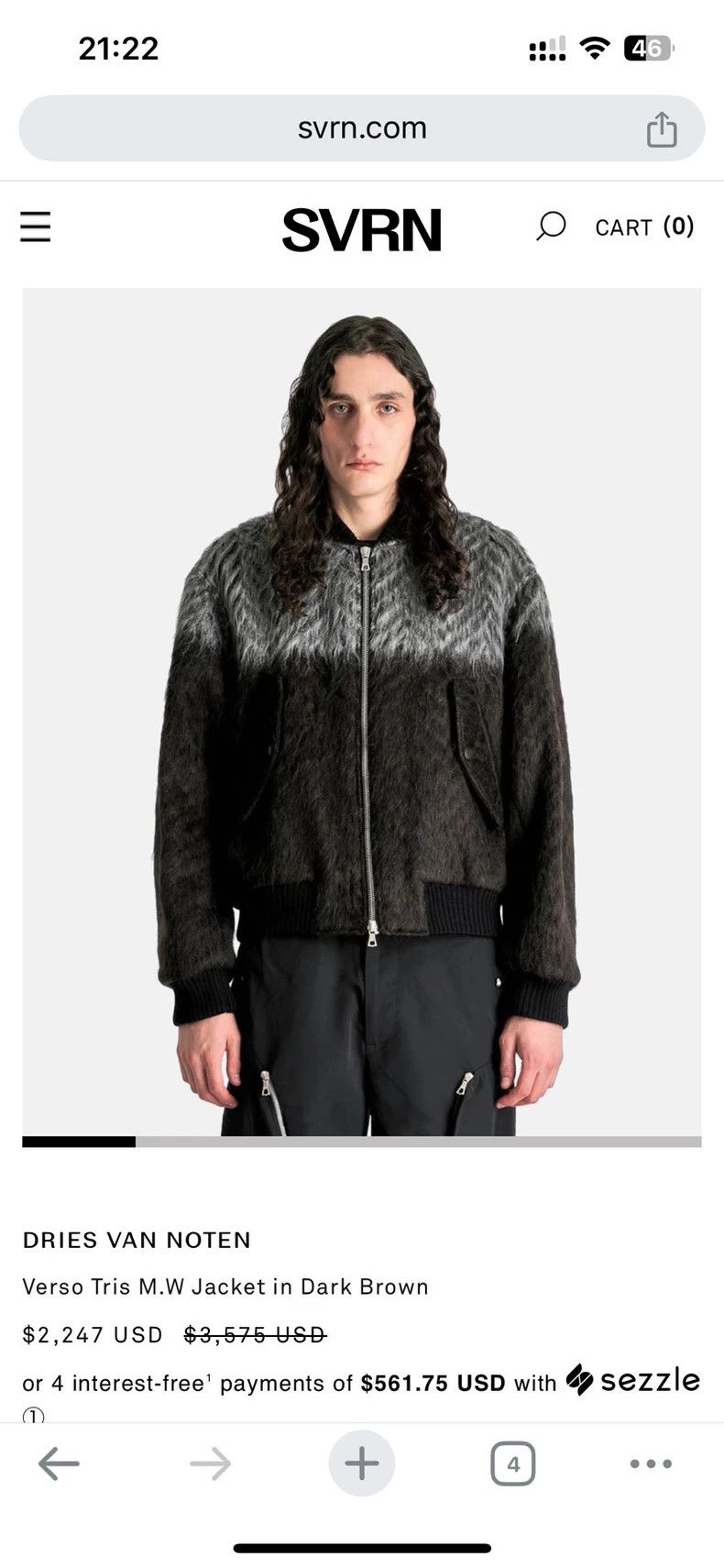 Dries Van Noten Color Block Wool Bomber Jacket