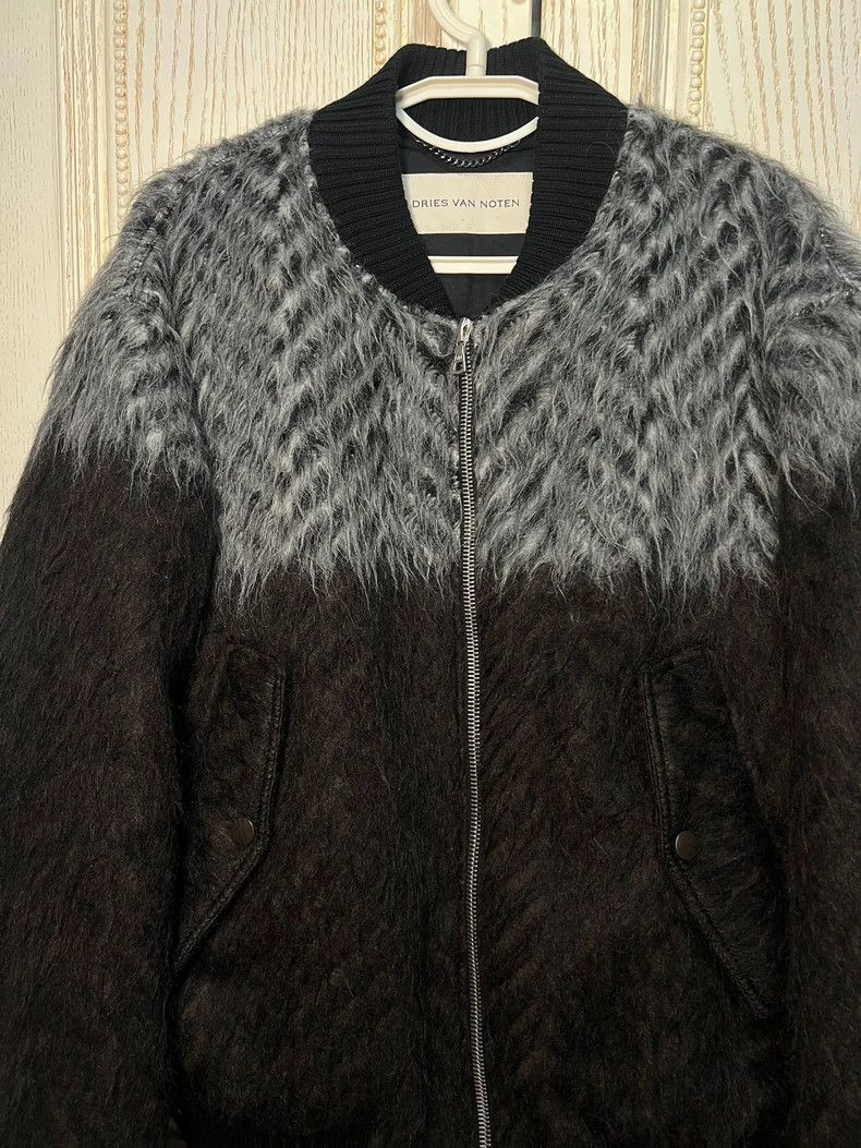 Dries Van Noten Color Block Wool Bomber Jacket