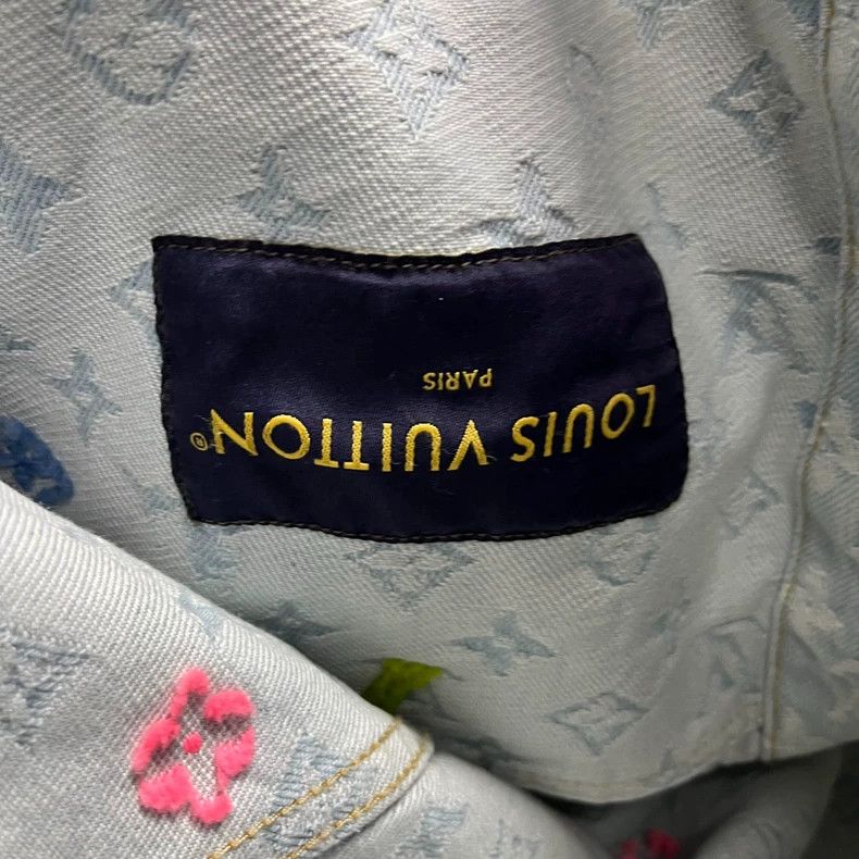 Louis Vuitton Louis Vuitton Blue Logo Embroidered Denim Jacket Size US M / EU 48-50 / 2 - 3 Thumbnail