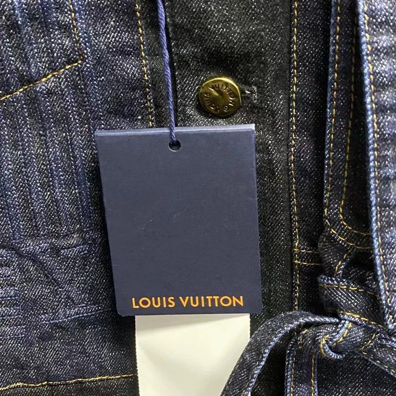 Louis Vuitton Louis Vuitton Blue Denim Jacket with Logo Size US XS / EU 42 / 0 - 3 Thumbnail