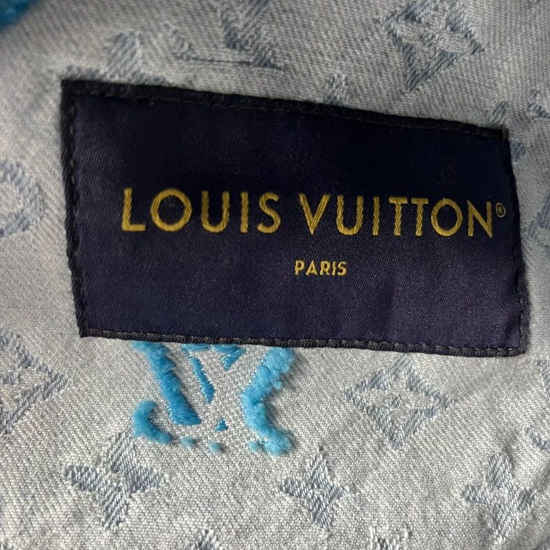 Louis Vuitton Louis Vuitton Blue Logo Denim Jacket Size US XL / EU 56 / 4 - 4 Thumbnail