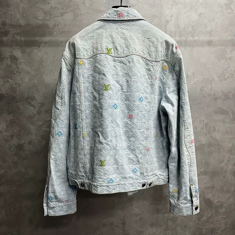 Louis Vuitton Louis Vuitton Blue Logo Denim Jacket Size US XL / EU 56 / 4 - 5 Thumbnail