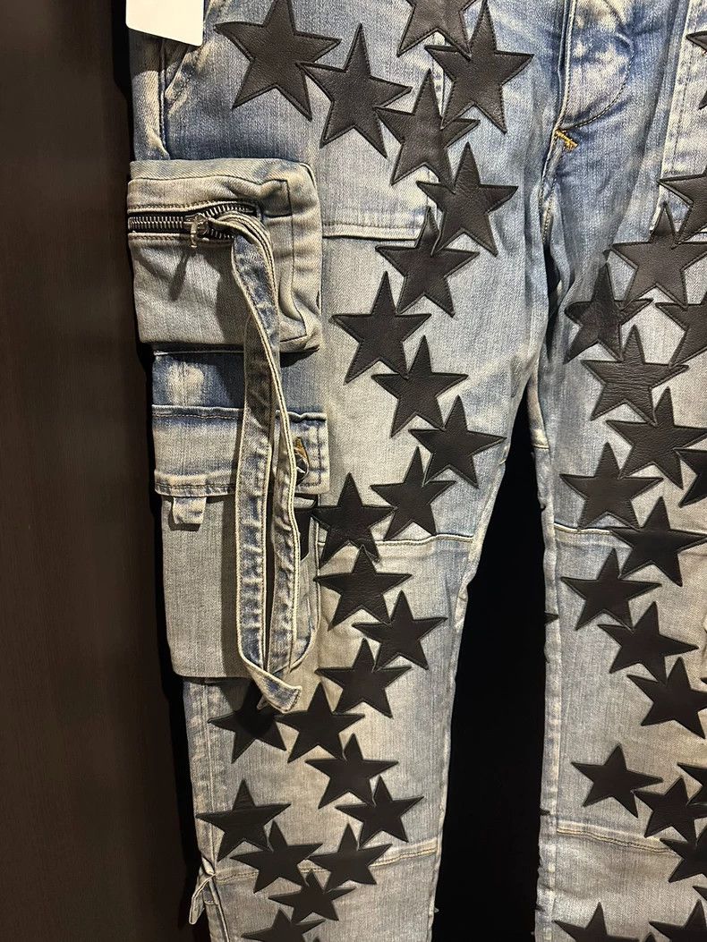 Amiri Amiri Chemist Denim Cargo Pants with Stars Size US 36 / EU 52 - 2 Thumbnail