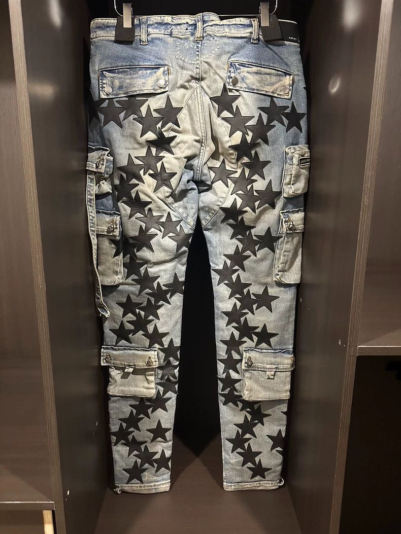 Amiri Amiri Chemist Denim Cargo Pants with Stars Size US 36 / EU 52 - 4 Thumbnail