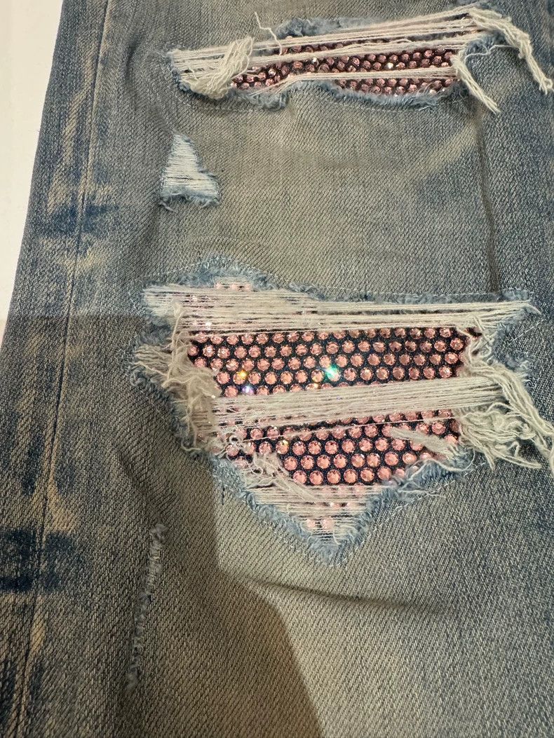 Amiri Amiri Pink Diamond Denim Pants Size 31 Size US 31 - 4 Thumbnail