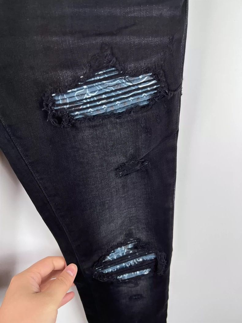 Amiri Blue Paisley Amiri Denim Jeans Size US 30 / EU 46 - 2 Thumbnail