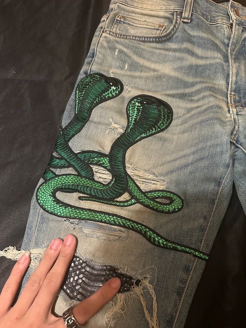 Amiri Amiri Art Patch Snake Jean Size US 30 / EU 46 - 2 Thumbnail