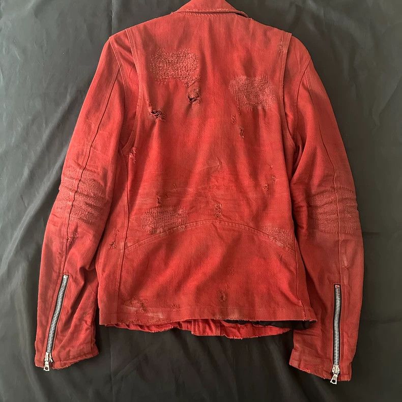 Amiri Amiri Red Suede Leather Jacket Size US S / EU 44-46 / 1 - 2 Thumbnail