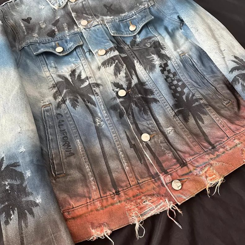 Amiri Amiri Palm Denim Trucker Jacket Size US S / EU 44-46 / 1 - 3 Thumbnail