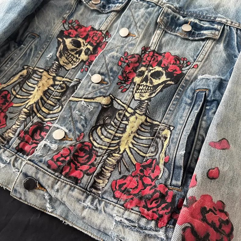 Amiri Distressed Printed Graffiti Denim Jacket Size US M / EU 48-50 / 2 - 3 Thumbnail