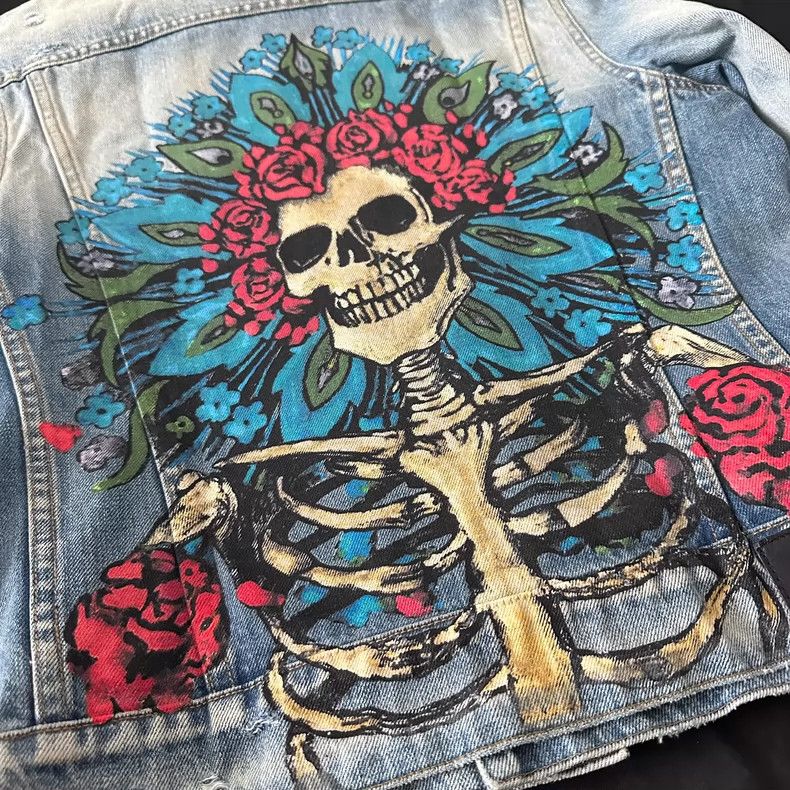 Amiri Distressed Printed Graffiti Denim Jacket Size US M / EU 48-50 / 2 - 4 Thumbnail