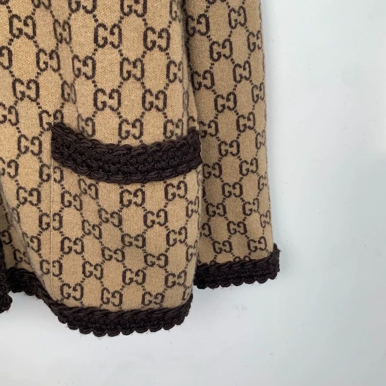 Gucci Gucci Brown Logo Knit Cardigan Sweater Size US S / EU 44-46 / 1 - 4 Thumbnail